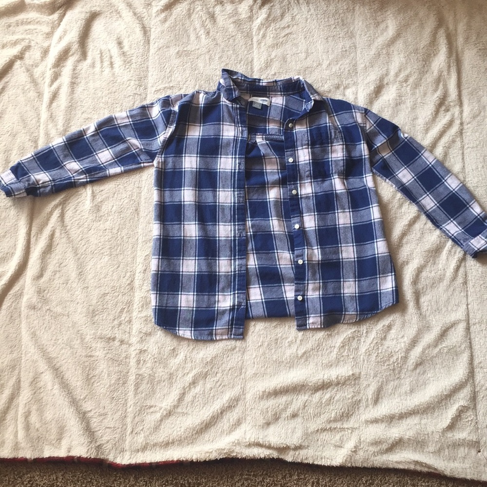 Blue flannel bottom up top